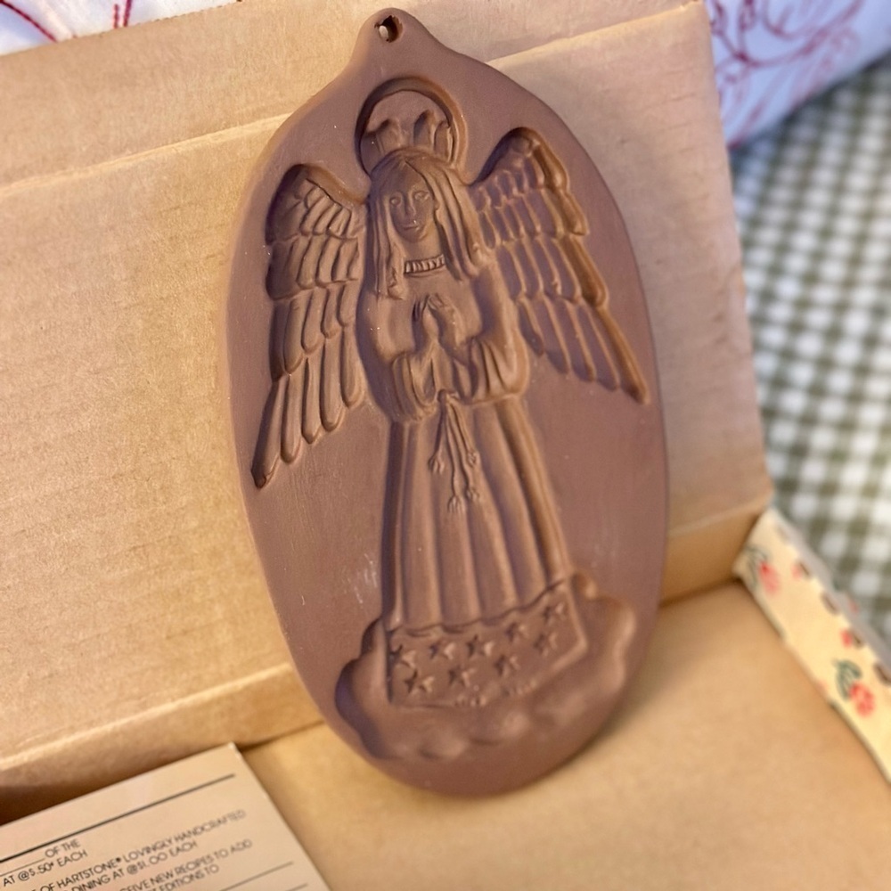 Retro Hartstone Angel Cookie Mold With Box and Recipe - Picture 1 of 9